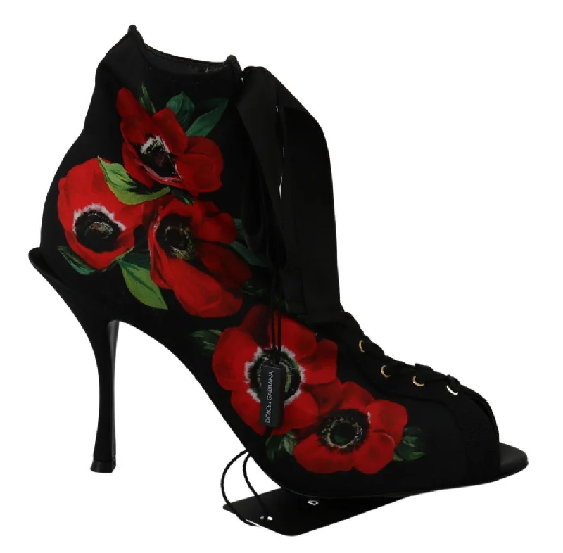 Dolce & Gabbana Elegant Floral Heel Women's Booties