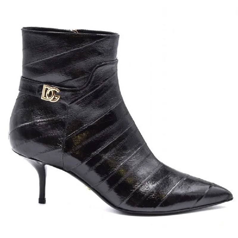 Dolce & Gabbana Black Leather Di Anguilla Women's Boot