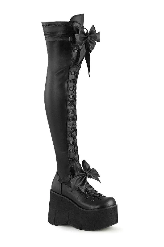 KERA-303 Thigh Boot | Black Faux Leather