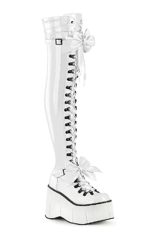 KERA-303 Thigh Boot | White Patent