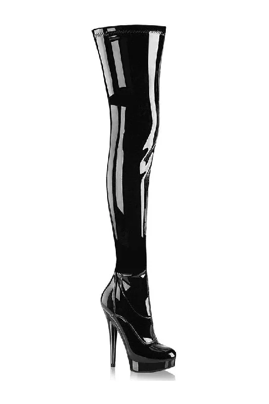 SULTRY-4000 Thigh Boot | Black Patent