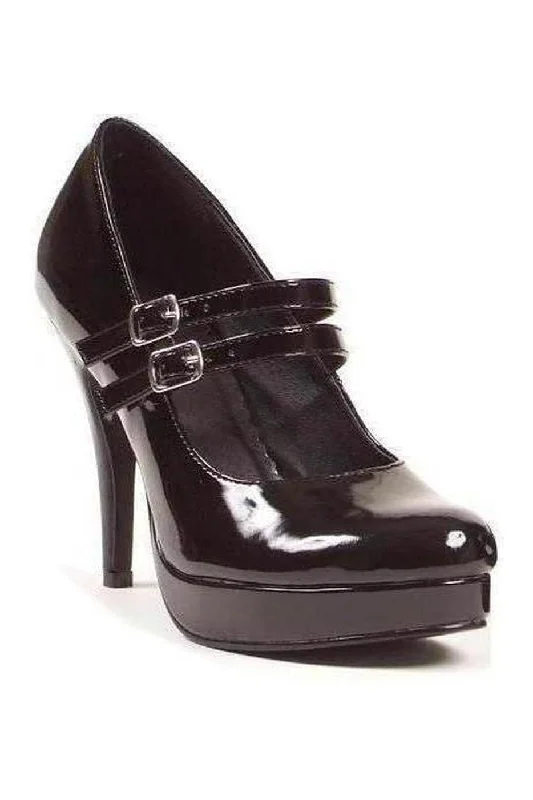 421-JANE Mary Jane  | Black  Patent