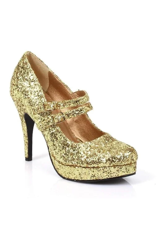 421-JANE-G Mary Jane  | Gold  Glitter