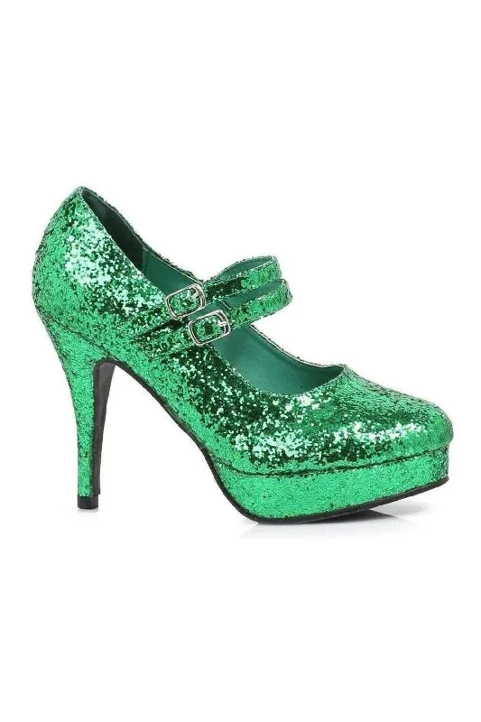 421-JANE-G Mary Jane  | Green Glitter