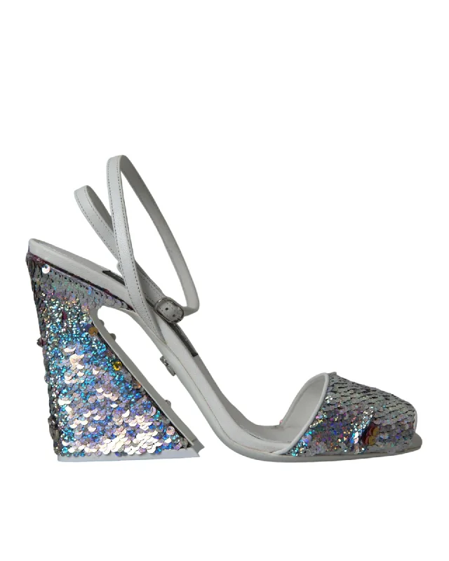 Dolce & Gabbana Sequin Ankle Strap Sandals