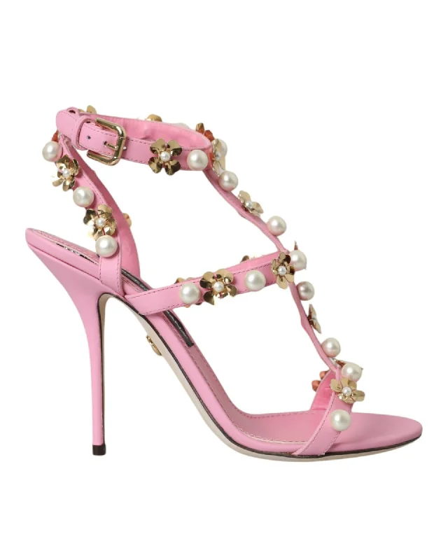 Dolce & Gabbana Embellished Leather Heels Sandals