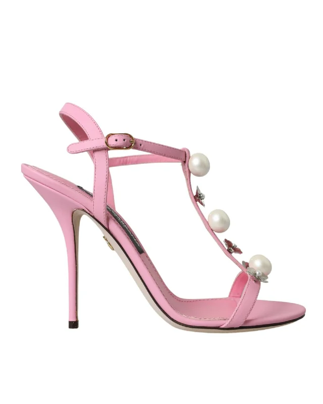 Dolce & Gabbana Embellished Leather Heels Sandals