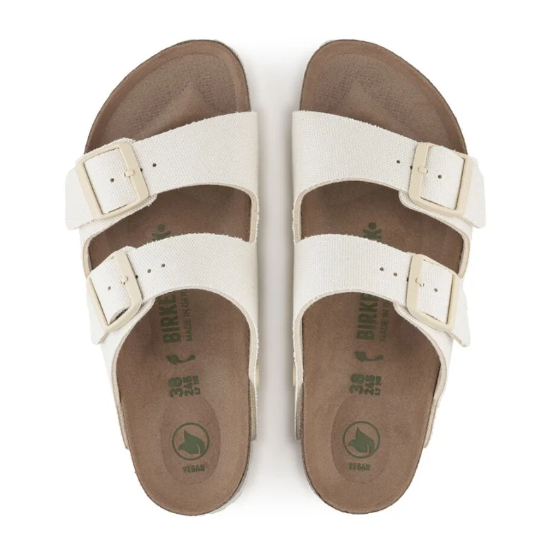 Birkenstock Arizona Vegan Narrow Slide Sandal (Women) - Eggshell Canvas