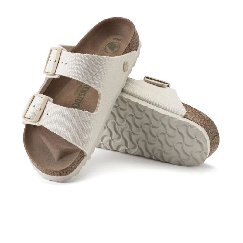 Birkenstock Arizona Vegan Narrow Slide Sandal (Women) - Eggshell Canvas