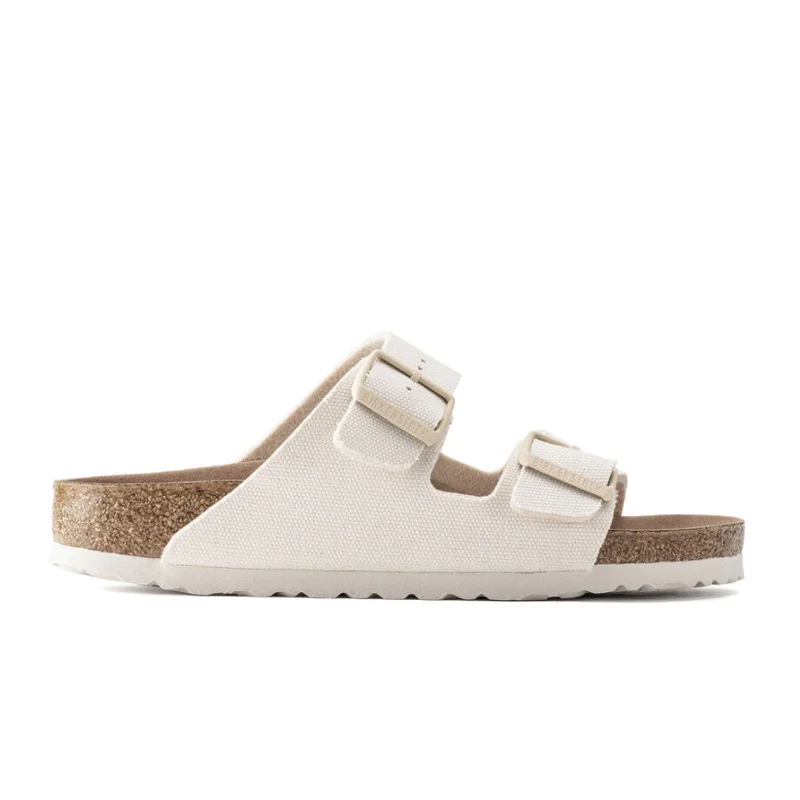 Birkenstock Arizona Vegan Narrow Slide Sandal (Women) - Eggshell Canvas