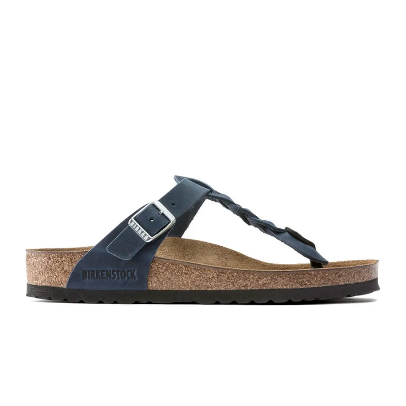 Birkenstock Gizeh Braid Sandal (Women) - Navy Oiled Leather