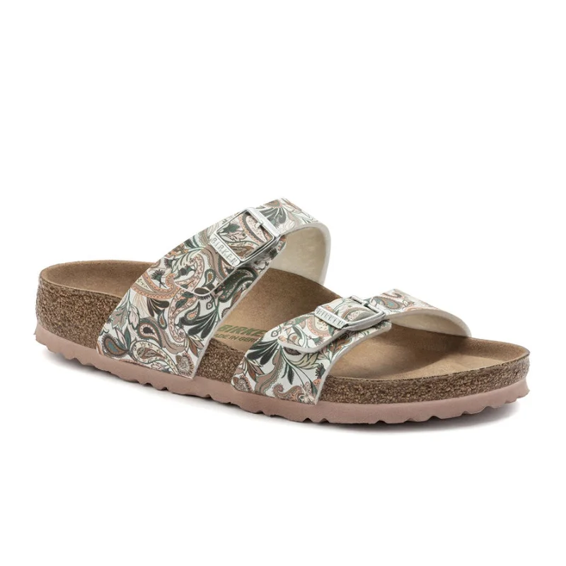 Birkenstock Sydney Vegan Slide Sandal (Women) - Paisley Light Rose Birko-Flor