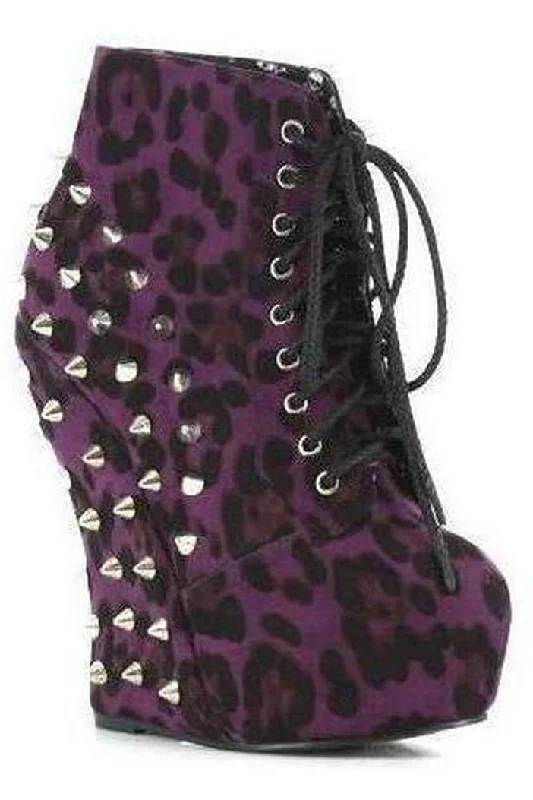 BP588-BELLADONA Wedge | Purple Faux Leather