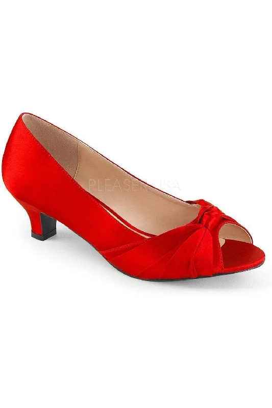 FAB-422 Pump  | Red Genuine Satin