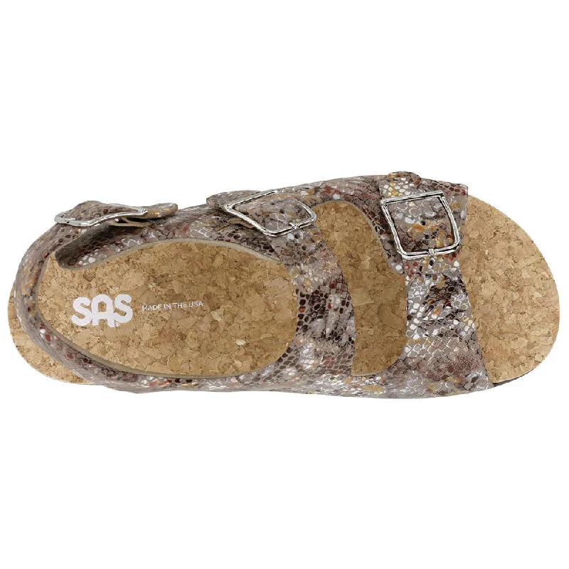 SAS Relaxed Sandal Multisnake Taupe Leather (Women's)