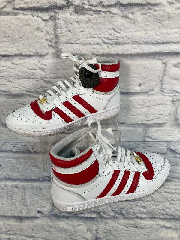 Shoes Sneakers By Adidas In Red & White, Size: 8.5