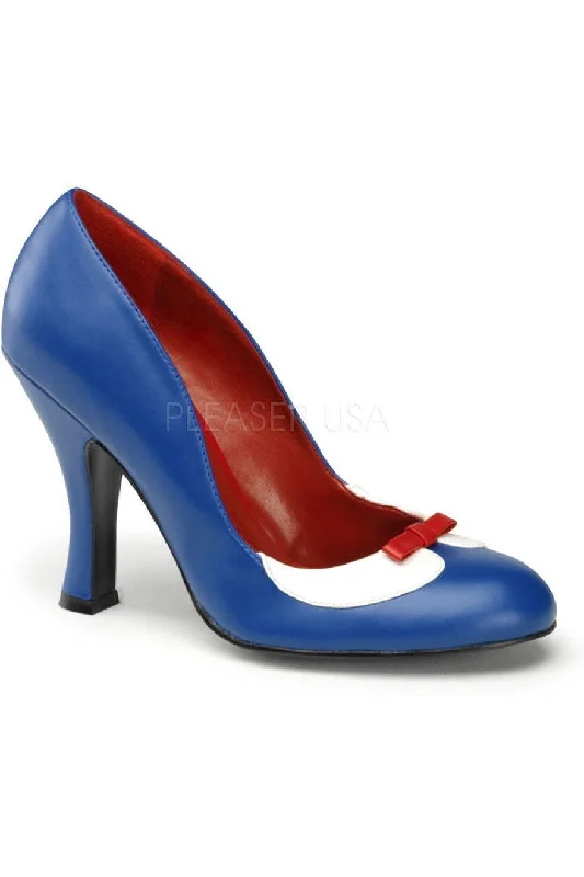 SMITTEN-05 Pump  | Blue Faux Leather