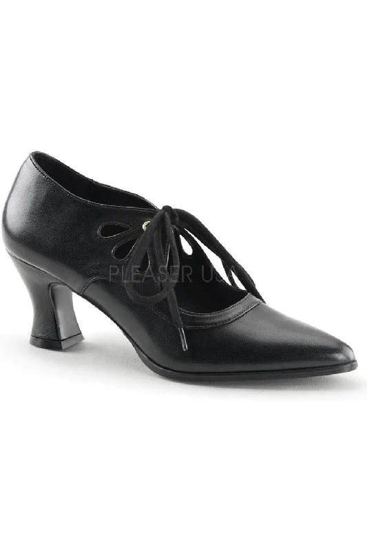 VICTORIAN-03 Mary Jane | Black Faux Leather