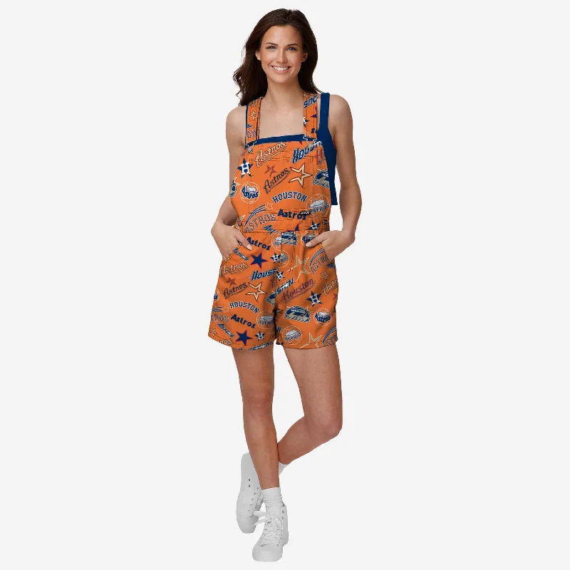 Houston Astros Womens Historic Print Bib Shortalls