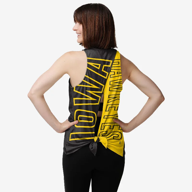 Iowa Hawkeyes Womens Tie-Breaker Sleeveless Top