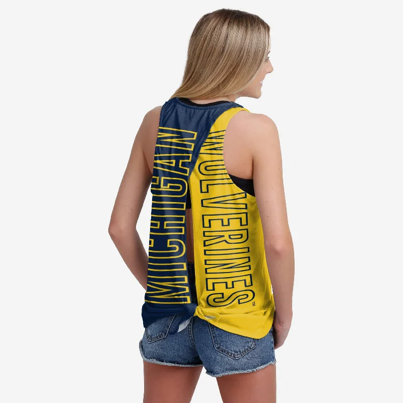 Michigan Wolverines Womens Tie-Breaker Sleeveless Top