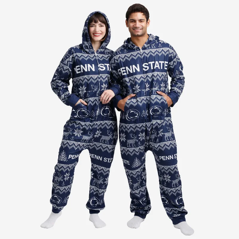 Penn State Nittany Lions Ugly Pattern One Piece Pajamas