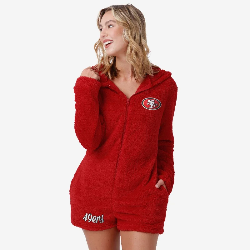 San Francisco 49ers Womens Short Cozy One Piece Pajamas