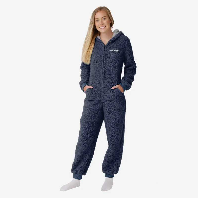 Seattle Seahawks Womens Sherpa One Piece Pajamas