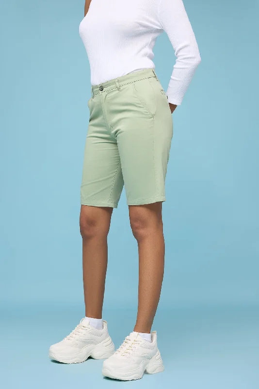 Women's Mint Green Summer Shorts