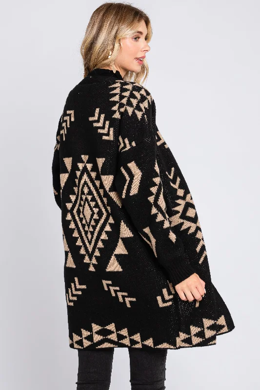 Black Print Cardigan