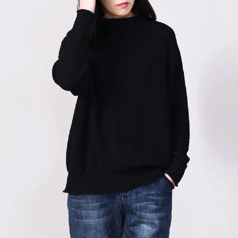 Comfy ruffles  knit top silhouette plus size clothing black  sweaters long sleeve