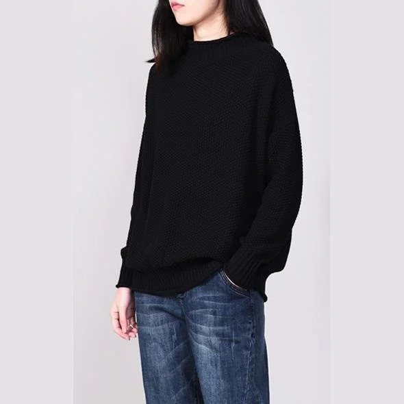 Comfy ruffles  knit top silhouette plus size clothing black  sweaters long sleeve