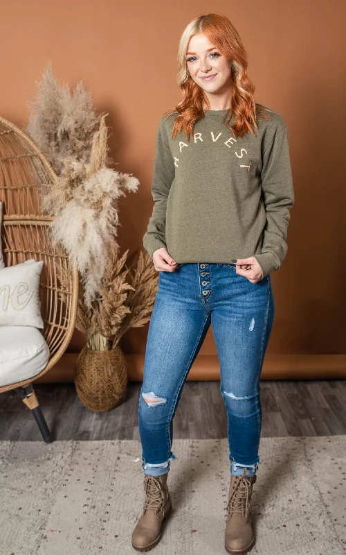 Harvest Sweatshirt - Heather Olive** - Final Sale