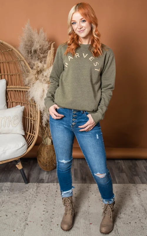 Harvest Sweatshirt - Heather Olive** - Final Sale