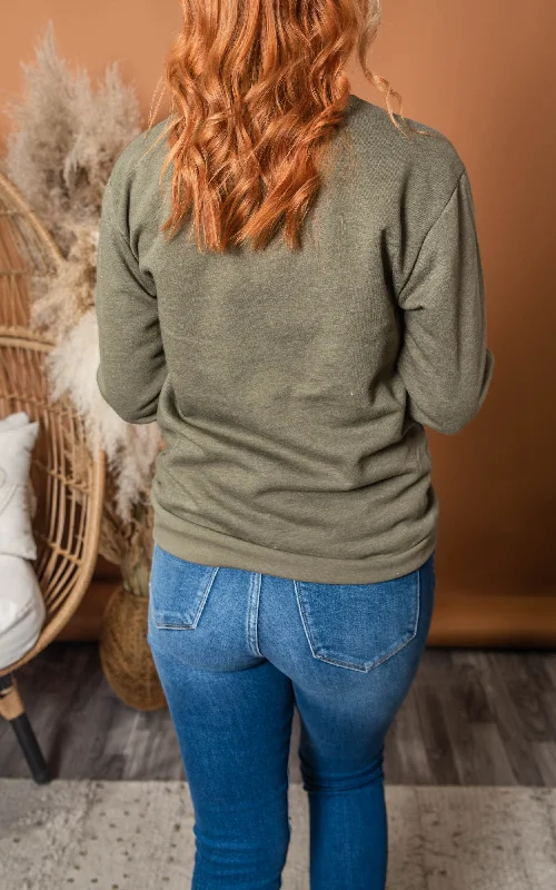 Harvest Sweatshirt - Heather Olive** - Final Sale