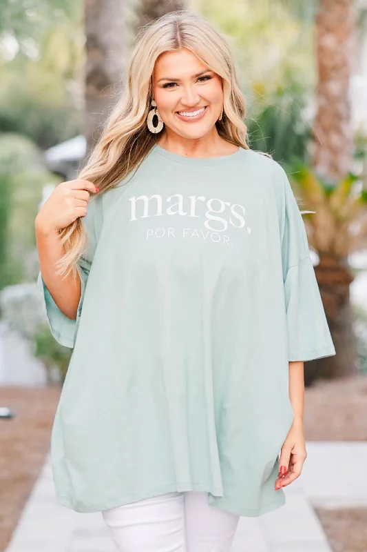 In Need Of A Marg Boyfriend Tee, Dusty Green