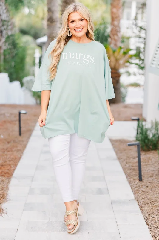 In Need Of A Marg Boyfriend Tee, Dusty Green