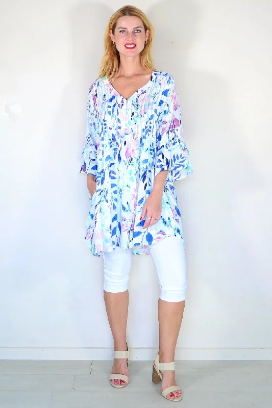 Tiffany Watercolour Pleats Tunic Top