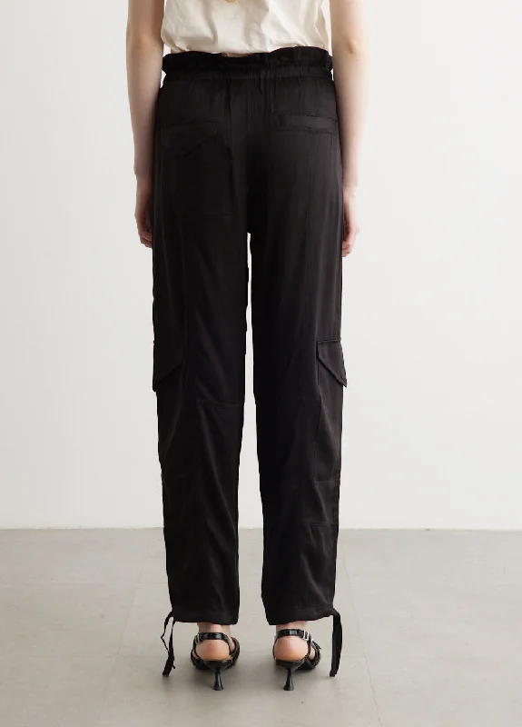 Washed Satin Pocket Pants