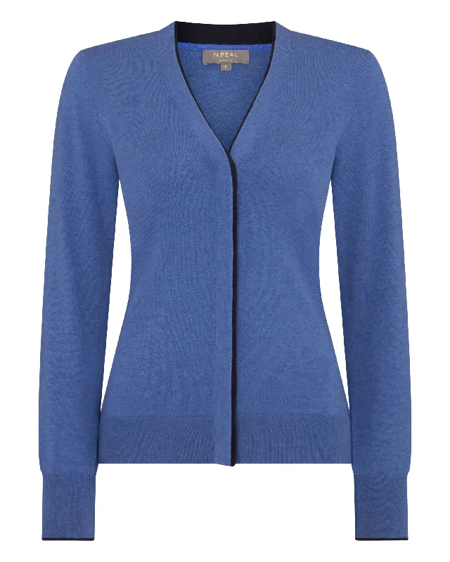 Women's Cotton Cashmere Cardigan Denim Blue