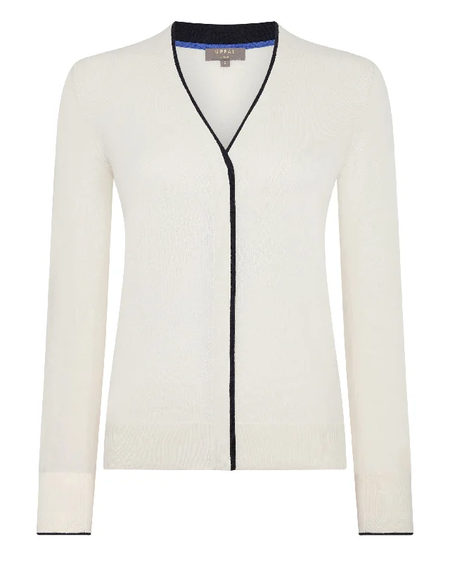 Women's Cotton Cashmere Cardigan New Ivory White