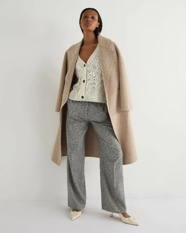 Women's V Neck Cable Cashmere Cardigan With Lurex Snow Grey Sparkle