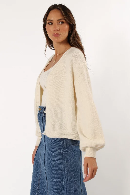 Xadie Bell Sleeve Cardigan - Cream