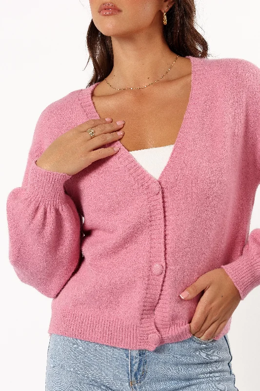 Xadie Bell Sleeve Cardigan - Pink