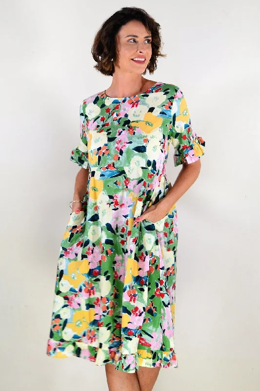 Yellow Poppy Garden Summer Dress