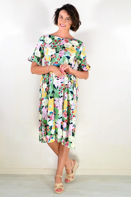 Yellow Poppy Garden Summer Dress