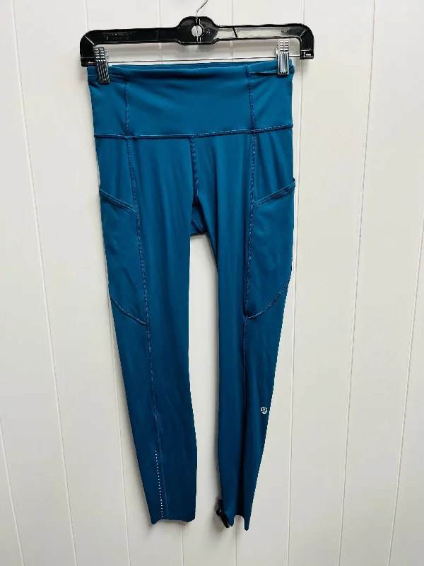 Athletic Leggings By Lululemon In Teal, Size: 4