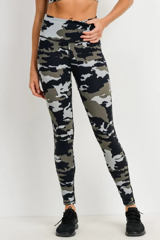 Jungle Camo Highwaist Leggings - Mono B - Final Sale