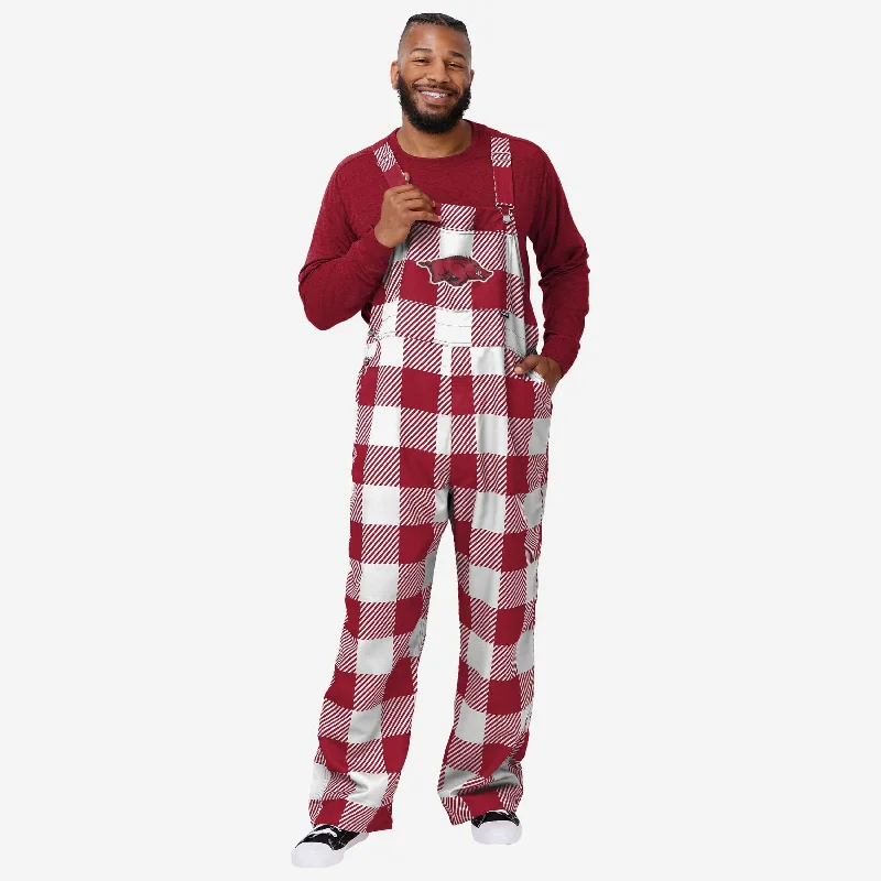 Arkansas Razorbacks Mens Plaid Bib Overalls