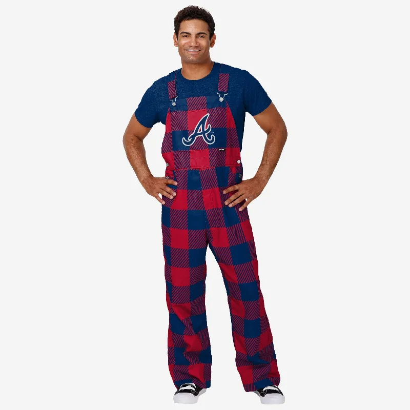 Atlanta Braves Mens Plaid Bib Overalls